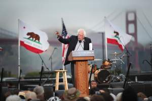 Bernie Sanders is attempting to catch Hillary Clinton in California. (Getty)