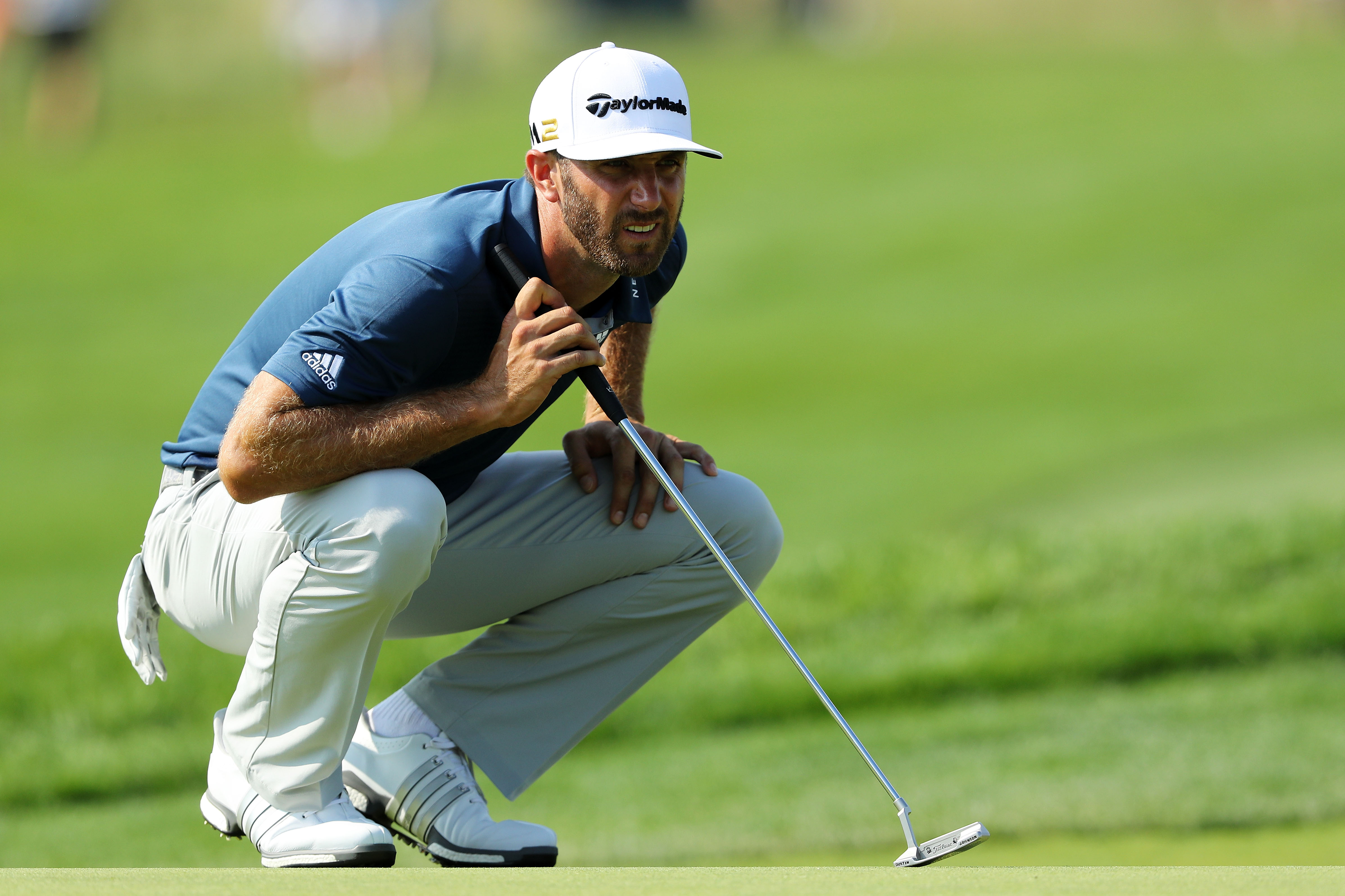 WATCH Dustin Johnson Touches Ball With Putter 5th Green