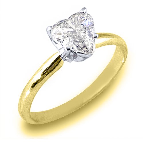 solitaire heart shaped diamond ring
