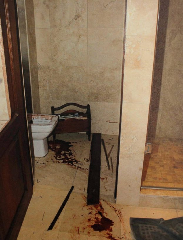 The bathroom where the shooting occurred.