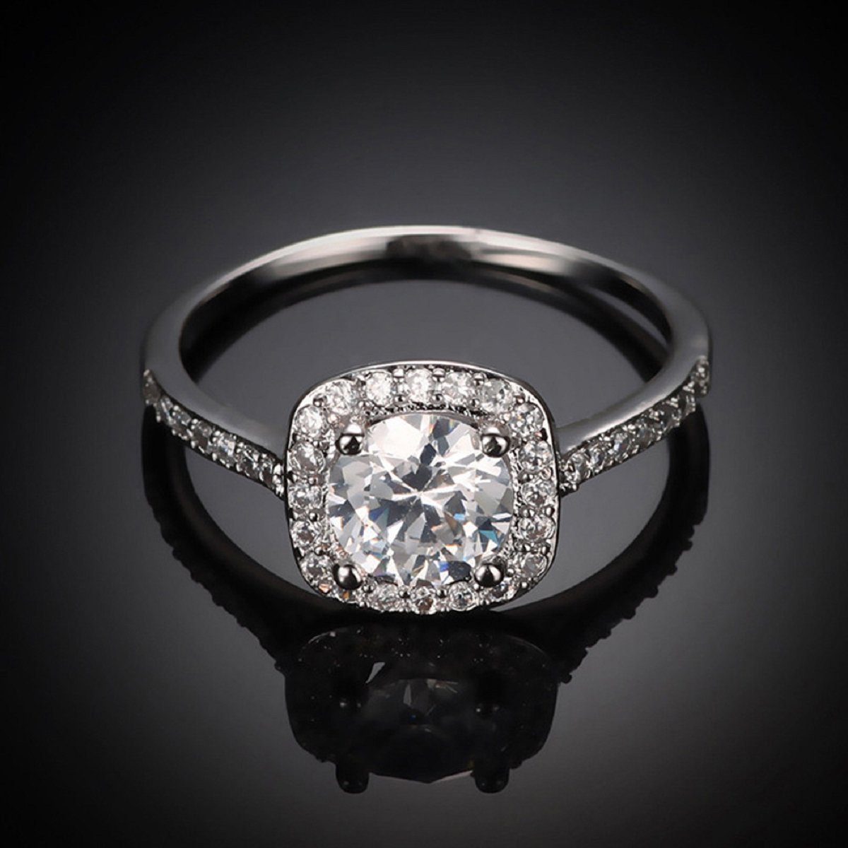 Square Stone Engagement Ring