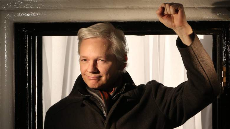 LONDON, ENGLAND - DECEMBER 20:  Wikileaks founder Julian Assange speaks from the Ecuadorian Embassy on December 20, 2012 in London, England. (Getty Images)