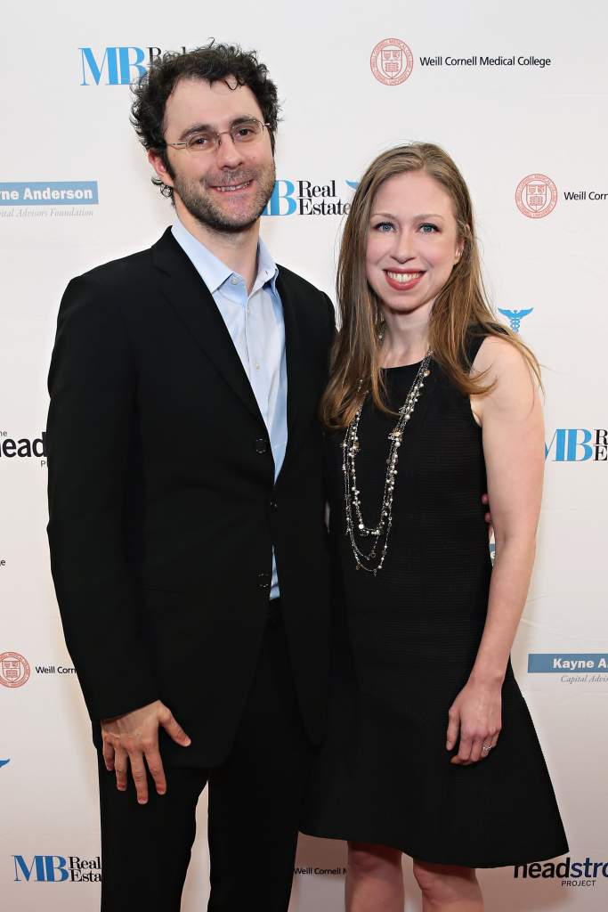 NEW YORK, NY - OCTOBER 19: Marc Mezvinsky and Chelsea Clinton attend The Headstrong Project's 3rd Annual Words of War Event at One World Trade Center on October 19, 2015 in New York City. (Photo by Cindy Ord/Getty Images for The Headstrong Project)