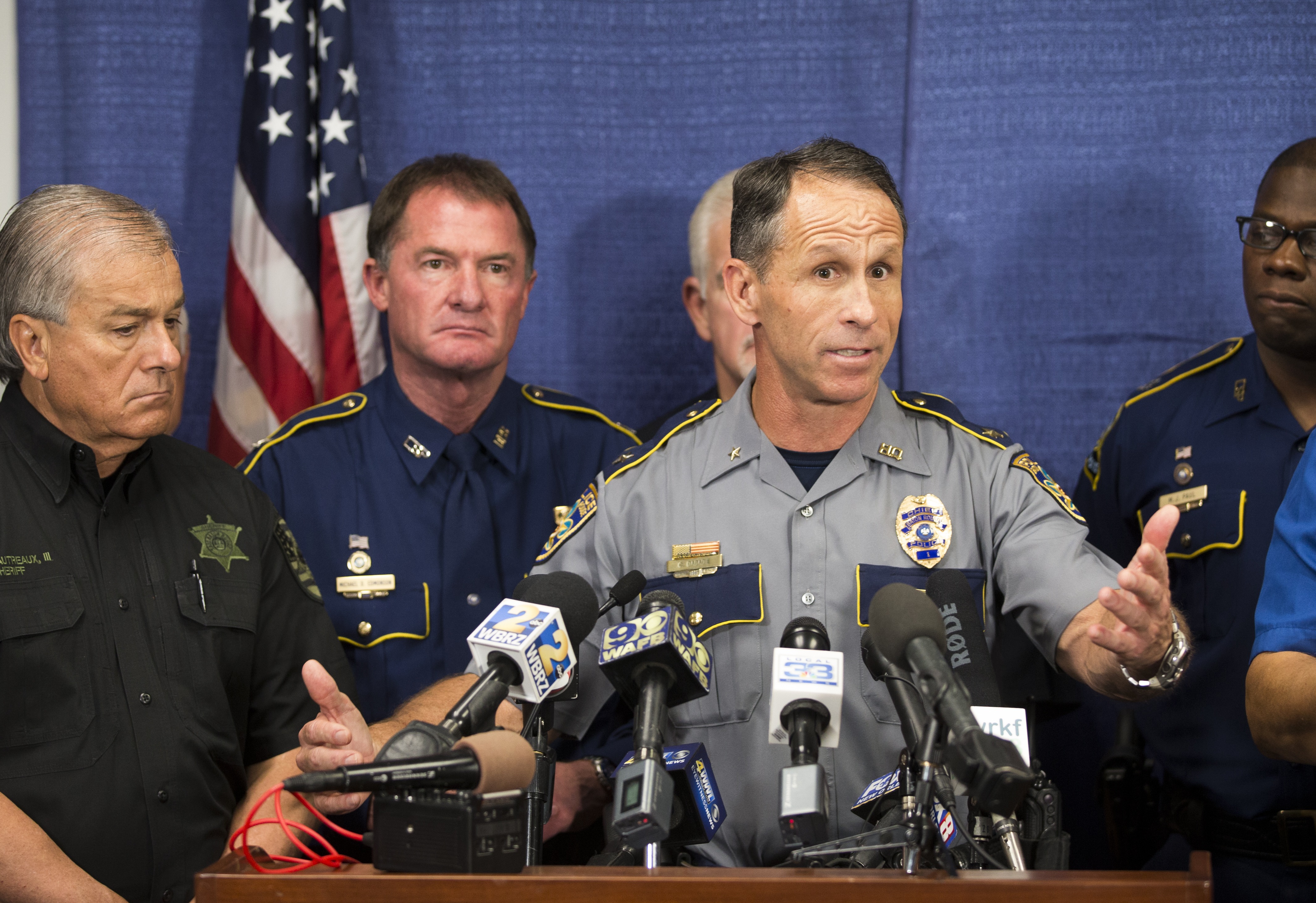Baton Rouge Chief of Police Carl Dabadie speaks during a press conference at the Office of Homeland Security and Emergency Preparedness on July 10, 2016 in Baton Rouge, Louisiana.  (Getty)