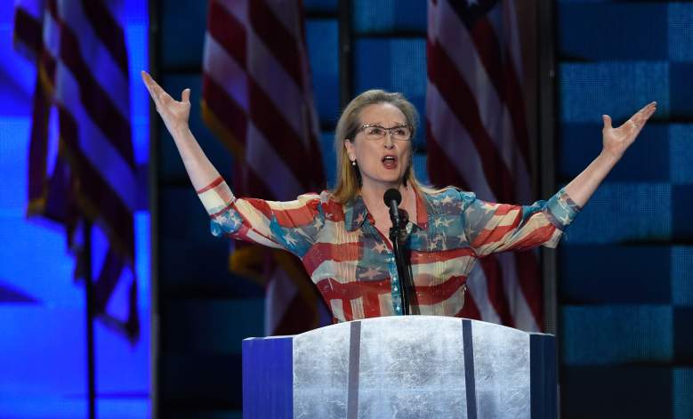 Meryl Street American Flag dress, Meryl Streep, DNC Speakers