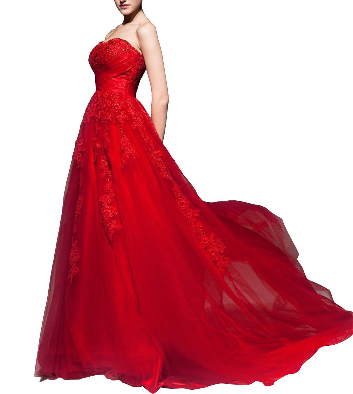 elegant red wedding dress