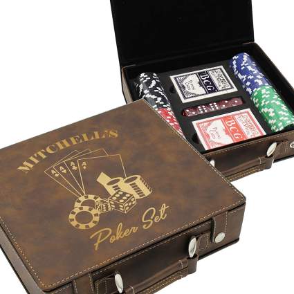 personalized poker gift set