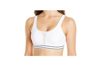 white light support pocketed sports bra