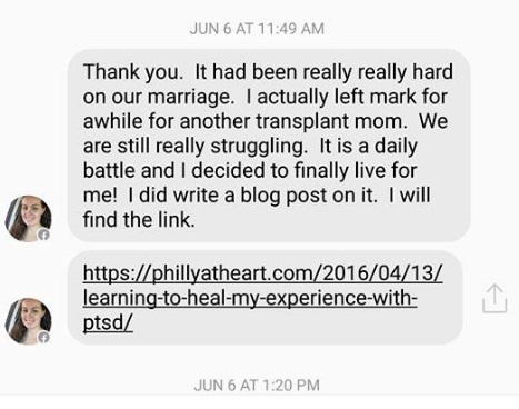 A Facebook message that Megan Short sent her friend in June.