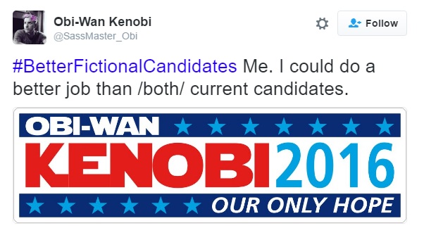Obi-Wan Kenobi for president, BetterFictionalCandidates, Star Wars president