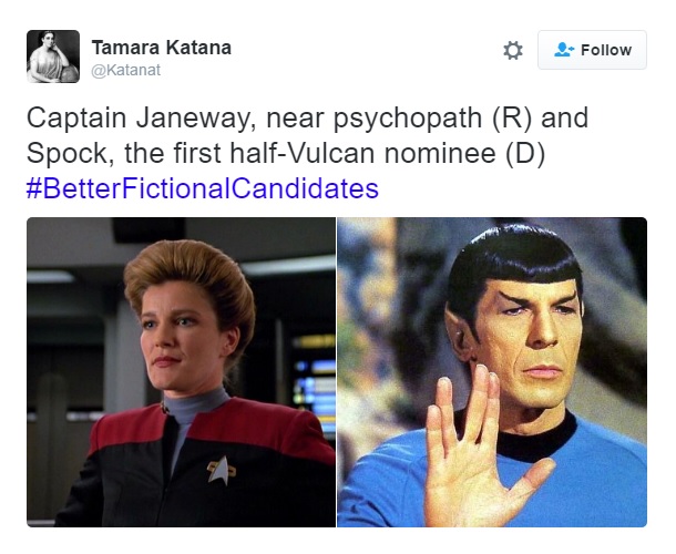 Star Trek, BetterFictionalCandiates, Captain Janeway, Spock president