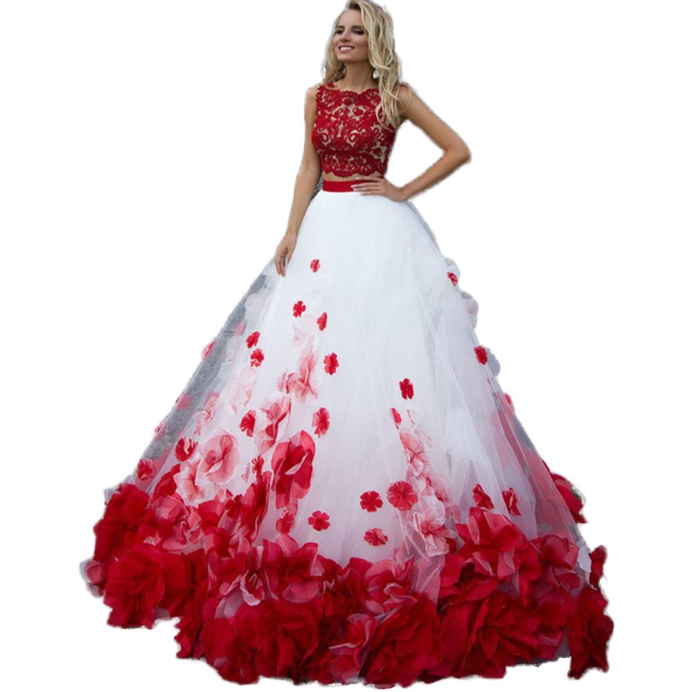 Update more than 203 wedding gowns white and red