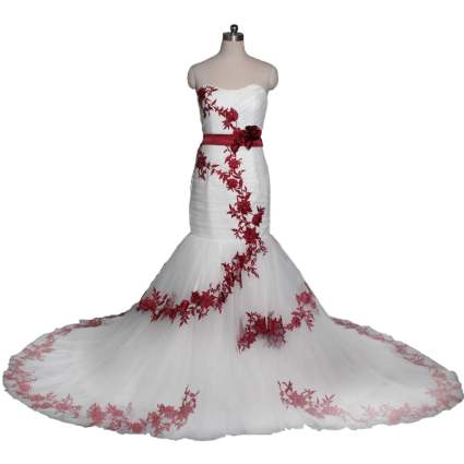 11 Best Red And White Wedding Dresses 2020 Heavy Com
