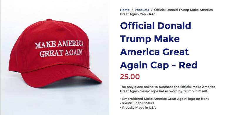 trump hat, make america great again hat, where are trump clothes made, trump suits, china, trump ties, mexico, macy's
