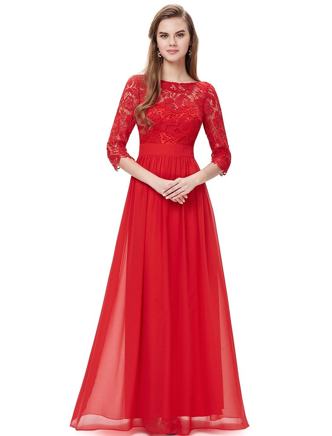 red full sleeve dress