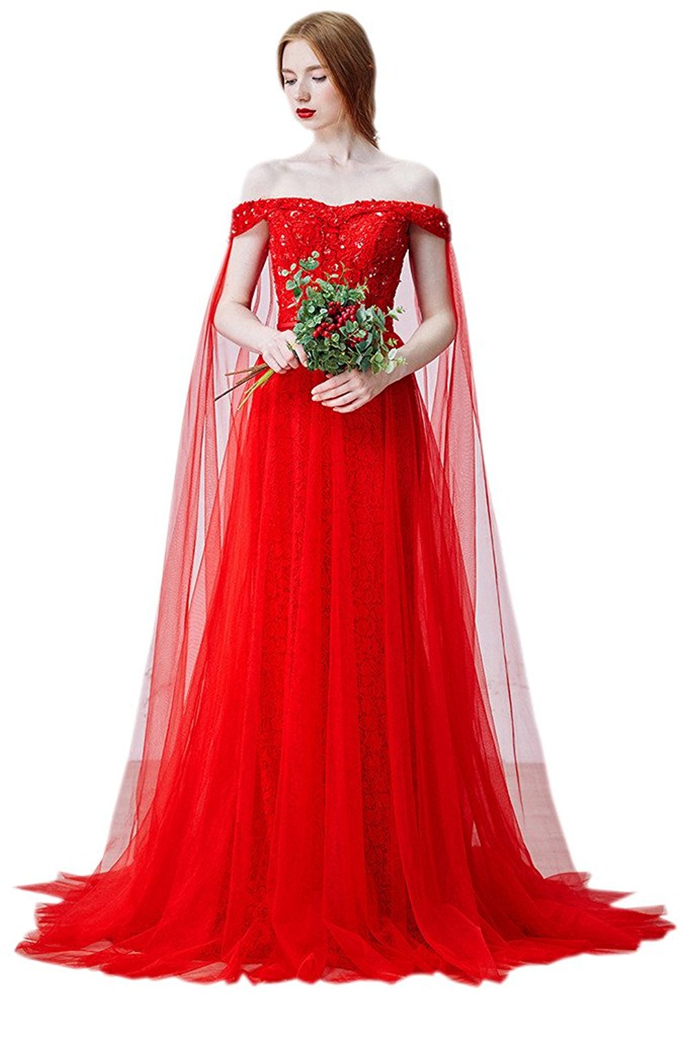 red colour wedding gown