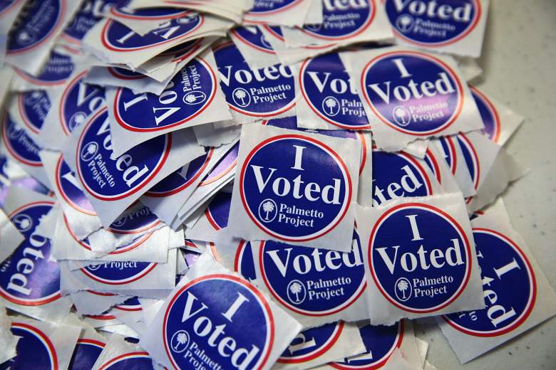 COLUMBIA, SC - FEBRUARY 20: A pile of "I Voted" stickers is seen at a polling station at Hand Middle School February 20, 2016 in Columbia, South Carolina. Residents of South Carolina picked their candidate in the state Republican primary today. (Photo by Alex Wong/Getty Images)