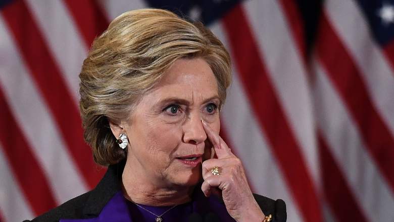 TOPSHOT - US Democratic presidential candidate Hillary Clinton pauses as she makes a concession speech after being defeated by Republican President-elect Donald Trump, in New York on November 9, 2016. / AFP / JEWEL SAMAD (Photo credit should read JEWEL SAMAD/AFP/Getty Images)