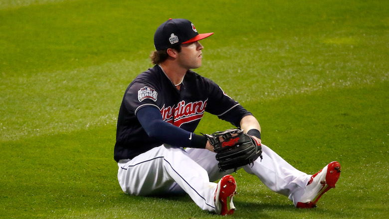 File:Indians outfielder Tyler Naquin takes batting practice before