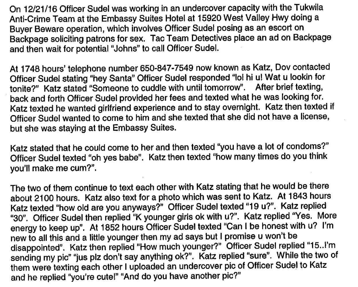 dov katz king county police statement
