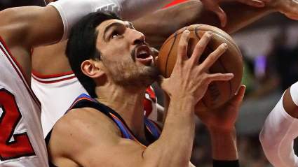 WATCH: Enes Kanter Hits Chair, Leaves Game