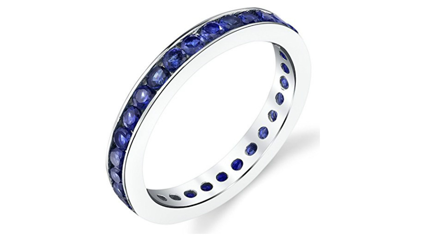 blue sapphire eternity ring