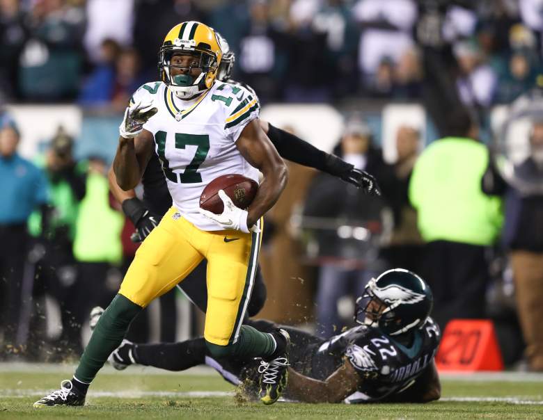 Green Bay Packers wide receiver Davante Adams is a game-time decision in the NFC Championship game against the Atlanta Falcons. (Getty)