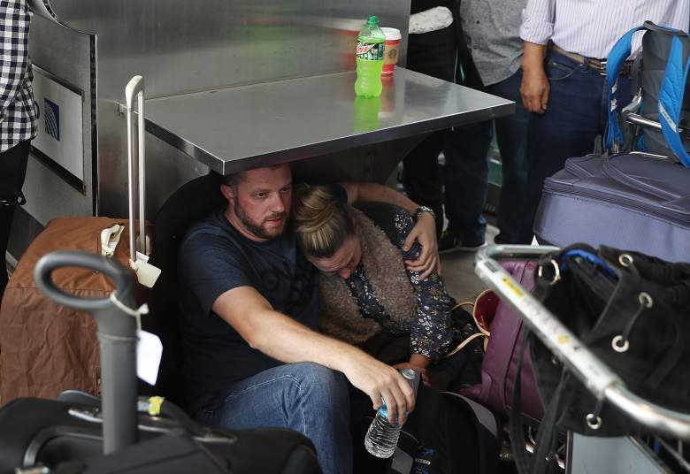 FORT LAUDERDALE, FL - JANUARY 06: People wait at the Fort Lauderdale-Hollywood International airport after a shooting took place near the baggage claim on January 6, 2017 in Fort Lauderdale, Florida. Officials are reporting that five people wear killed and eight wounded in an attack by a single gunman. (Photo by Joe Raedle/Getty Images)