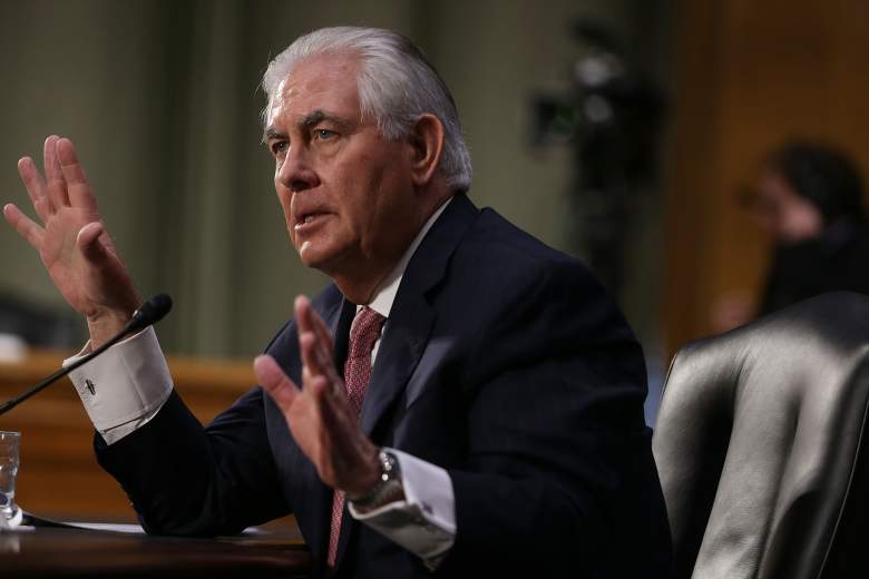 WASHINGTON, DC - JANUARY 11:  Former ExxonMobil CEO Rex Tillerson, U.S. President-elect Donald Trump's nominee for Secretary of State, testifies during his confirmation hearing before Senate Foreign Relations Committee January 11, 2017 on Capitol Hill in Washington, DC. Tillerson is expected to face tough questions regarding his ties with Russian President Vladimir Putin.  (Photo by Alex Wong/Getty Images)