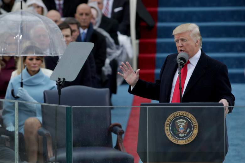 Donald Trump teleprompter, Donald Trump Teleprompter inauguration, Donald Trump speech