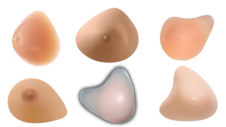 Realistic Silicone Breast Forms - Tan, Triangle Prosthesis