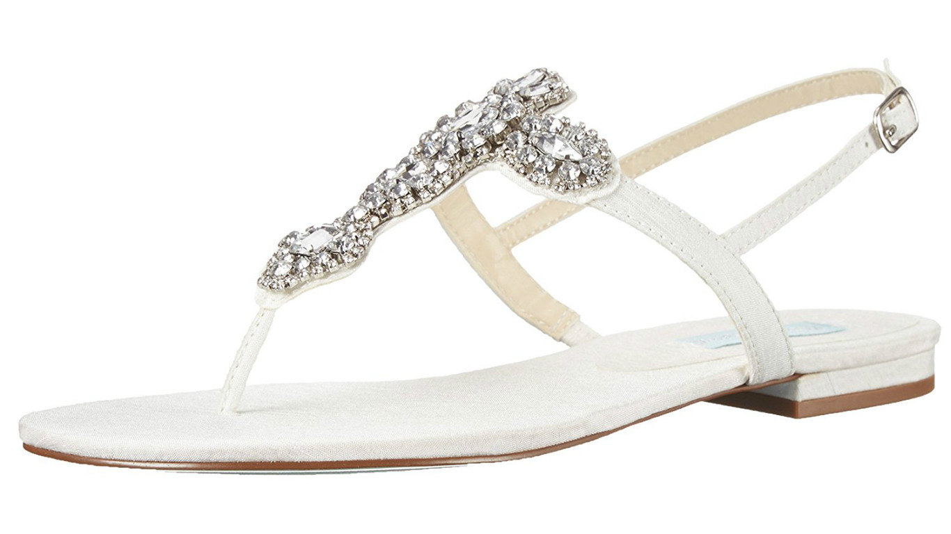 ivory flat sandals for wedding