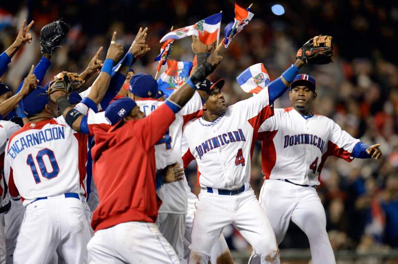 The Dominican Republic celebrates after defeating Puerto Rico to win the 2013 World Baseball Classic. (Getty)