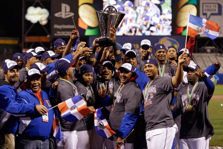 The Dominican Republic celebrates after defeating Puerto Rico to win the 2013 World Baseball Classic in 2013. (Getty)