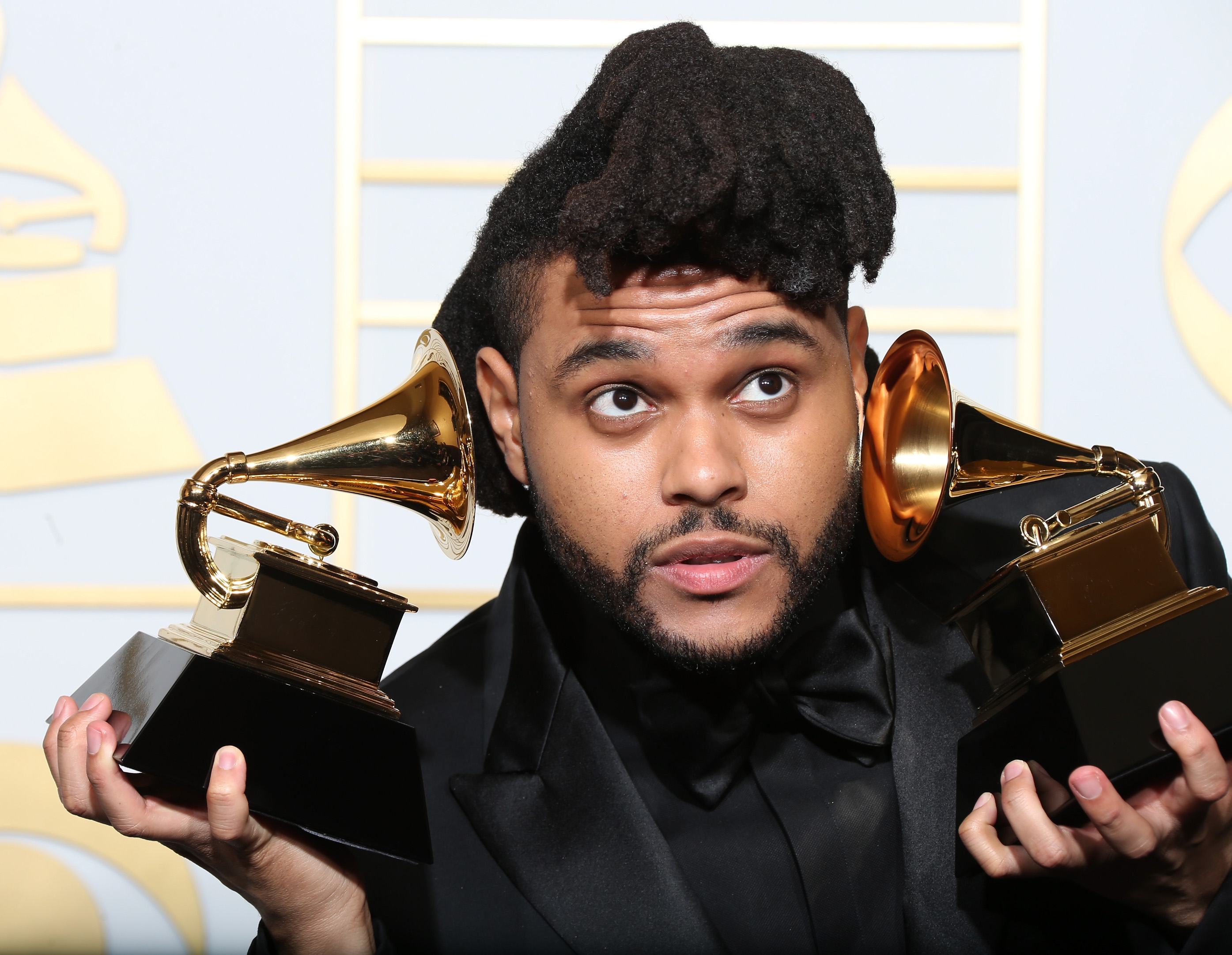 The Weeknd at the 2016 Grammy Awards. (Photo by Frederick M. Brown/Getty)