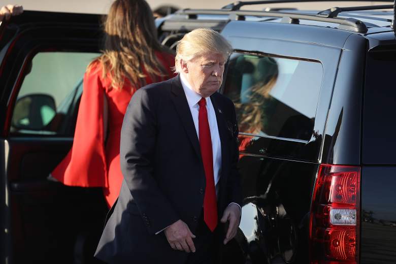 PALM BEACH, FL - FEBRUARY 03:  U.S. President Donald Trump walks to his vehicle after arriving on Air Force One at the Palm Beach International Airport for a visit to his Mar-a-Lago Resort for the weekend on February 3, 2017 in Palm Beach, Florida.  President Donald Trump is on his first visit to Palm Beach since his inauguration.  (Photo by Joe Raedle/Getty Images)