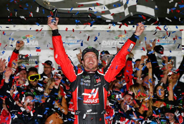 Kurt Busch celebrates in Victory Lane after winning the 59th Annual DAYTONA 500 on February 26. (Getty)