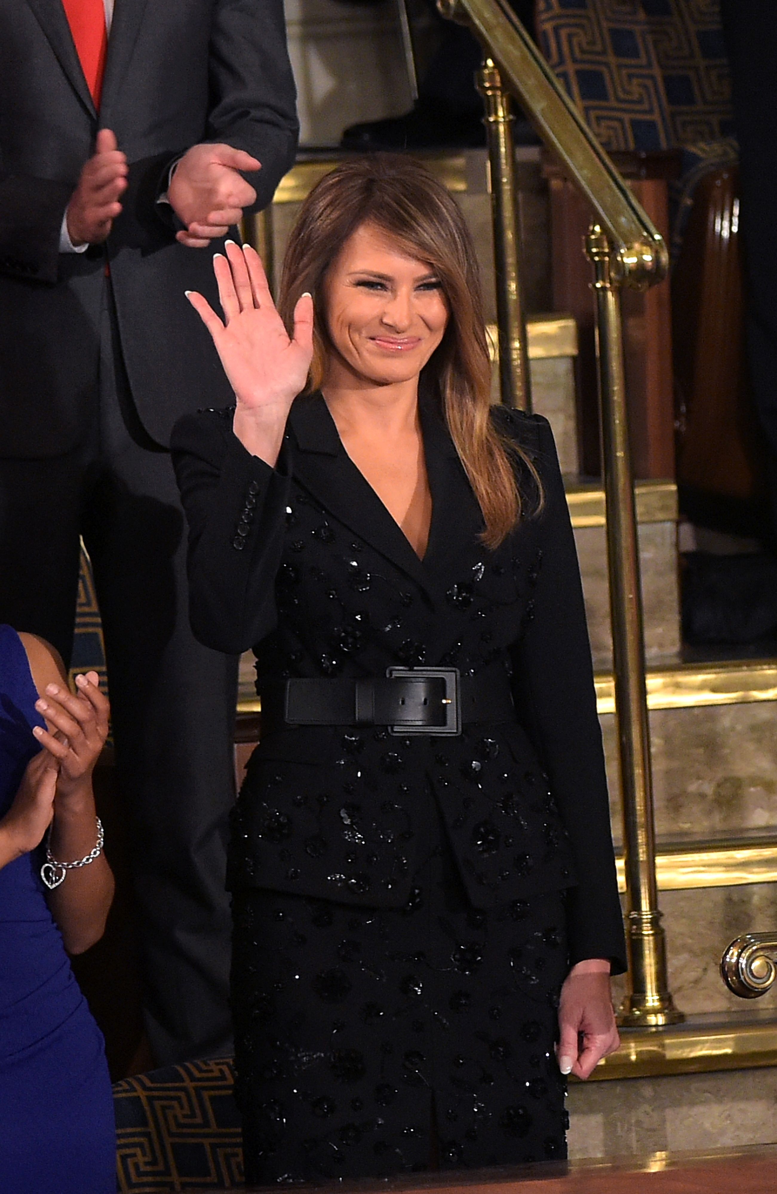 PHOTOS Melania Trump Black Dress at Speech to Congress