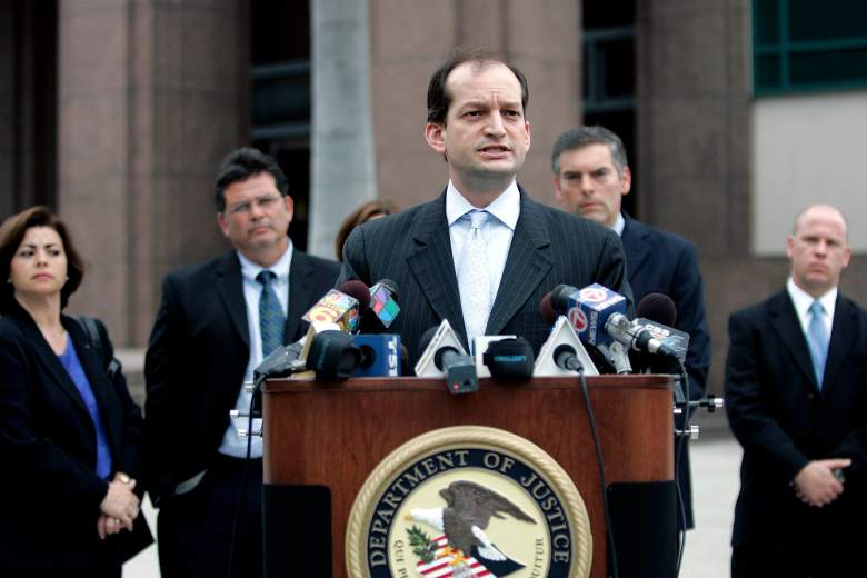 Alexander Acosta speaks to the media on February 27, 2007. (Getty)