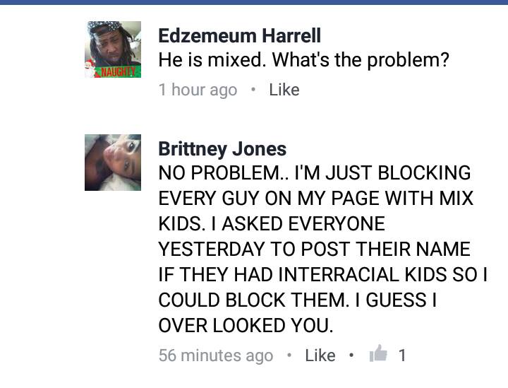 Brittney Jones Mixed Race Facebook page