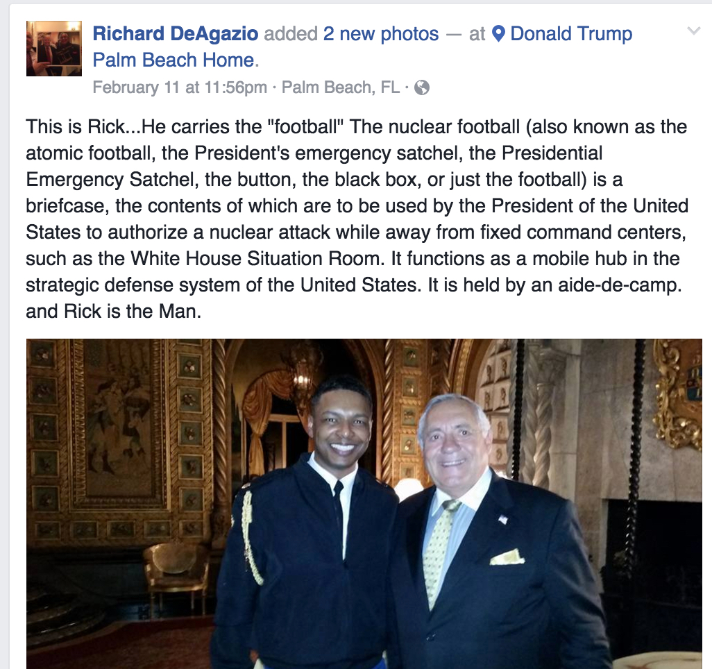 richard deagazio nuclear football, richard deagazio facebook