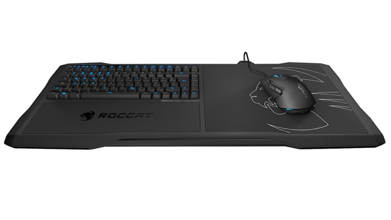 keyboard with mouse pad attached