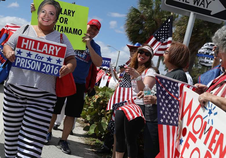 WEST PALM BEACH, FL - MARCH 04: People show their support for President Donald Trump near his Mar-a-Lago resort home on March 4, 2017 in West Palm Beach, Florida. President Trump spent part of the weekend at the house. (Photo by Joe Raedle/Getty Images)