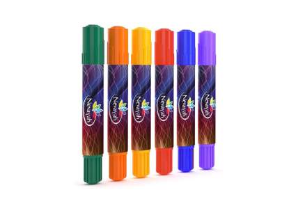 set of six brightly colored hair markers