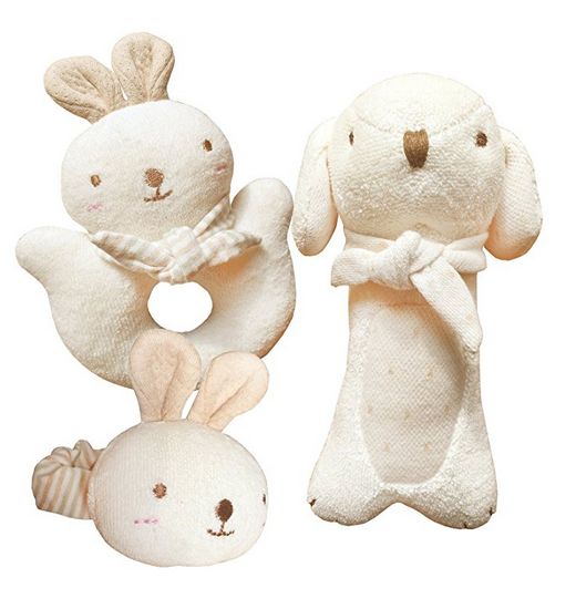 organic cotton baby rattle, baby rattles, best rattles, plush rattles, bunny rattle, puppy rattle