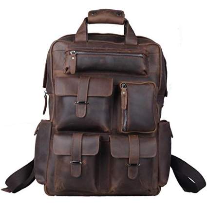 Polare Leather Backpack, best leather camera bags, leather bags for camera, leather camera backpack