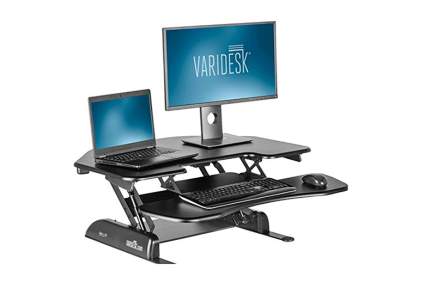 sit stand desk for corners and cubicles
