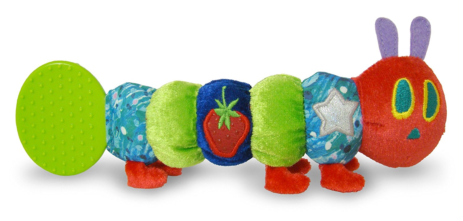 very hungry caterpillar rattle, teething rattle, plush rattle, best rattles, baby rattles