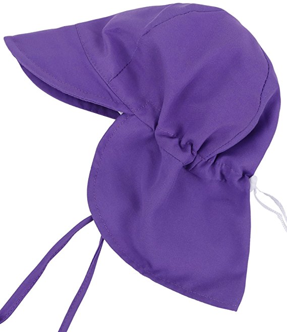 SimpliKids UPF 50+ UV Ray Sun Protection Baby Hat w/ Neck Flap & Drawstring