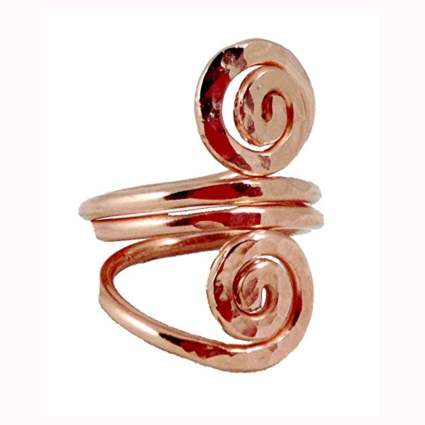 hammered copper spiral ring